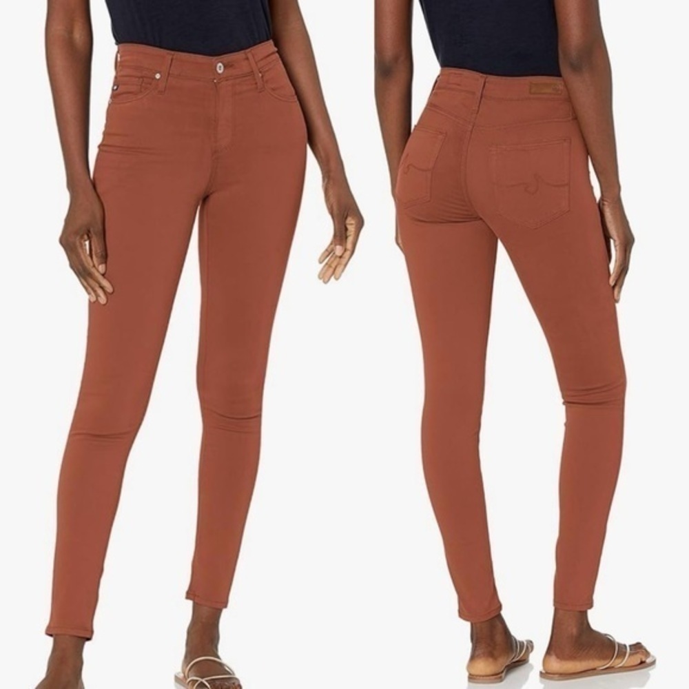 New Adriano Goldschmied Luscious Stretch Sateen Pants Farrah High Rise
